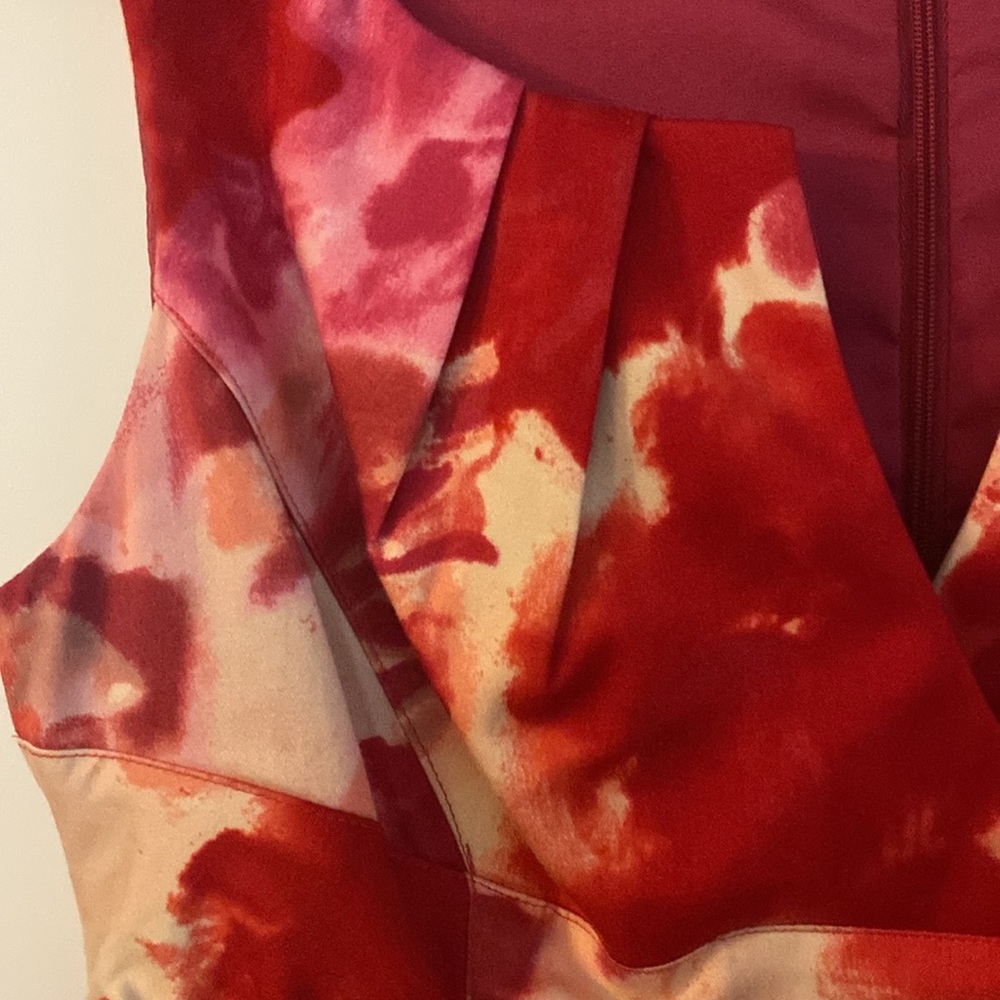Adrianna Papell Red and Pink Women's Dress. Size 4. - Picture 3 of 4
